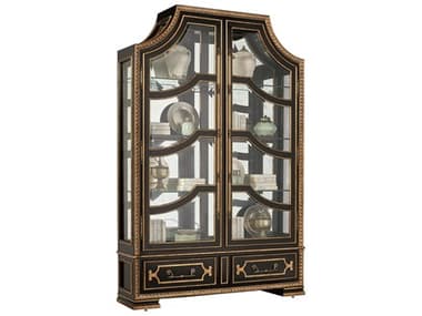 Maitland Smith Majorca 69'' Wide Ash Wood Briar Venetian Gold Display Cabinet MS880409