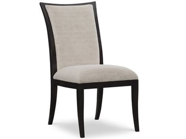 Maitland Smith Lyric Mahogany Wood Brown Fabric Upholstered Side Dining Chair MS880445