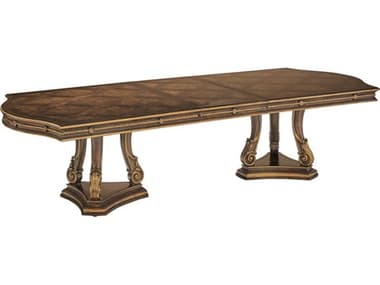 Maitland Smith Majorca 121" Wood Briar Gilded Venetian Gold Dining Table MS880521