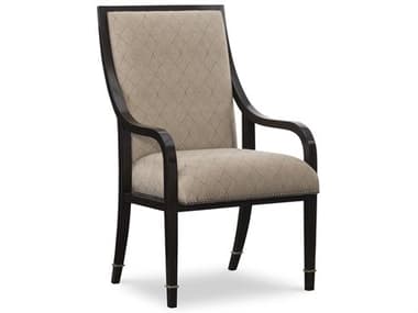 Maitland Smith Bolero Brown Fabric Upholstered Arm Dining Chair MS880546