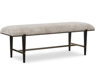 Maitland Smith 57" Lyric Brown Fabric Upholstered Accent Bench MS880548