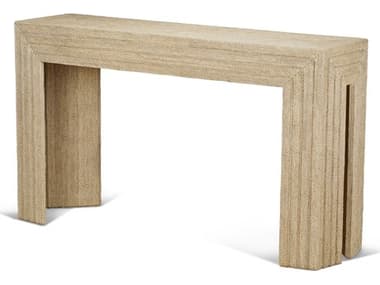 Maitland Smith Abaca 60" Rectangular Fabric Natural Console Table MS890103