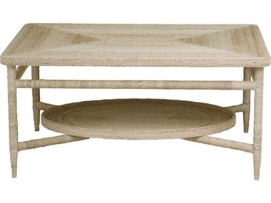Maitland Smith Galleried Abaca 40" Rectangular Natural Cocktail Table MS890610