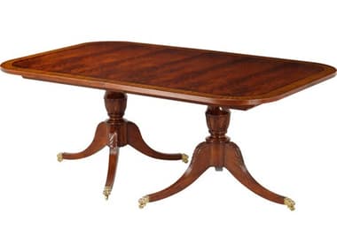 Maitland Smith Reeded 75-119" Rectangular Wood Mahogany Dining Table MS890705