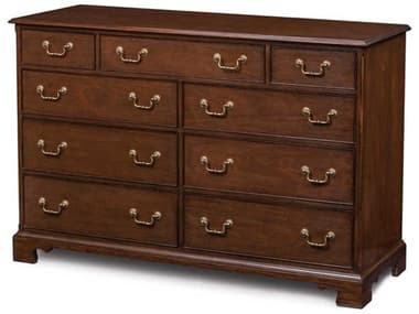 Maitland Smith Einfalt 58" Wide 9-Drawers Brown Mahogany Wood Double Dresser MS890801