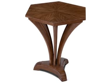 Maitland Smith 26" Hexagon Wood Walnut End Table MS891013