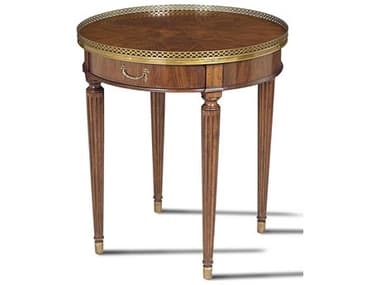 Maitland Smith Wallace 26&quot; Round Wood Walnut End Table MS891015