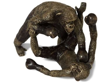 Maitland Smith Brass Sparring Chimpanzees Sculpture MS891801
