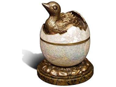 Maitland Smith Brass Ostrich Egg Box Sculpture MS891901