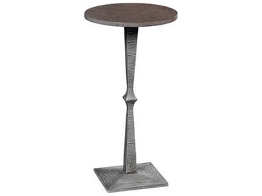 Maitland Smith Taper 12" Round Wood Grey End Table MSHM1011