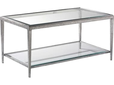 Maitland Smith Jinx 40" Rectangular Glass Nickel Finished Cocktail Table MSHM1015C