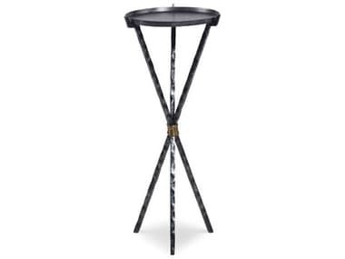 Maitland Smith Lute 10" Round Metal Wrought Iron End Table MSHM1315