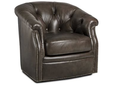 Maitland Smith Largo Swivel 33" Brown Leather Accent Chair MSRA1102SALPLOD