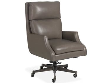 Maitland Smith Gray Leather Adjustable Swivel Tilt Executive Desk Chair MSRA1299STQUAPEW