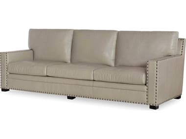 Maitland Smith Grantham 105" White Leather Upholstered Sofa MSRA22733QUATAU