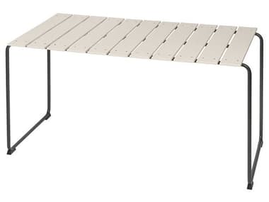 Mater Outdoor Ocean Sand / Gunmetal 55'' Recycled Plastic Rectangular Dining Table MTO09323