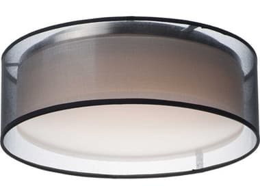 Maxim Lighting Prime 1-Light Black Organza Round Flush Mount MX10230BO