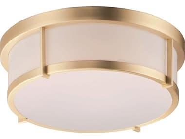 Maxim Lighting Rogue 13" 1-Light Satin Brass LED Round Flush Mount MX10273WTSBR