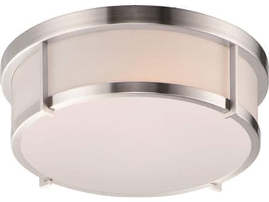 Maxim Lighting Rogue 13" 1-Light Satin Nickel LED Round Flush Mount MX10273WTSN