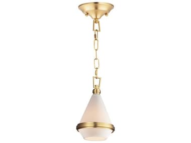 Maxim Lighting Giza 5" 1-Light Satin Brass Glass Dome Linear Mini Pendant MX10372WTSBR
