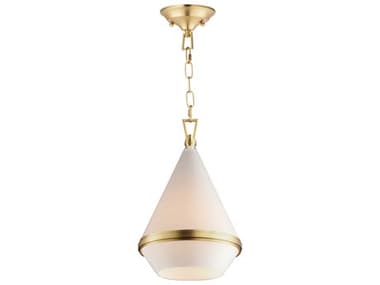 Maxim Lighting Giza 11" 1-Light Satin Brass Glass Dome Linear Pendant MX10374WTSBR