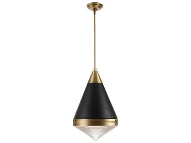 Maxim Lighting Hargreaves 1-Light Black Natural Aged Brass Pendant MX10396PRBKNAB