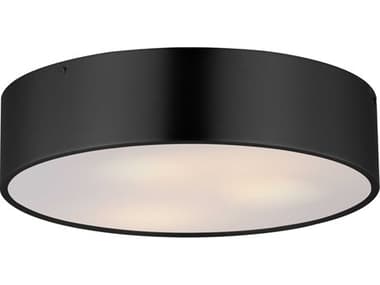 Maxim Lighting Tommy 3-Light Black Round Flush Mount MX10496WTBK