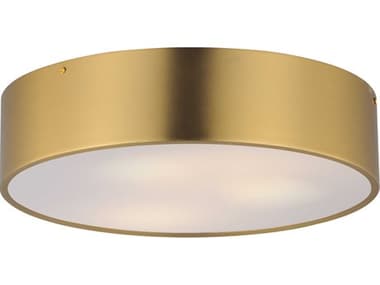 Maxim Lighting Tommy 3-Light Satin Brass Round Flush Mount MX10496WTSBR