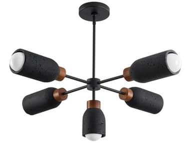 Maxim Lighting Pompeii 5-Light Lava Black Cylinder Chandelier MX10625LVBK