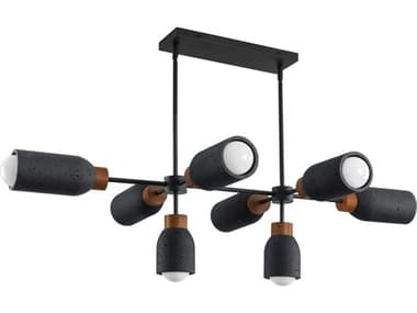 Maxim Lighting Pompeii 8-Light Lava Black Cylinder Island Pendant MX10628LVBK