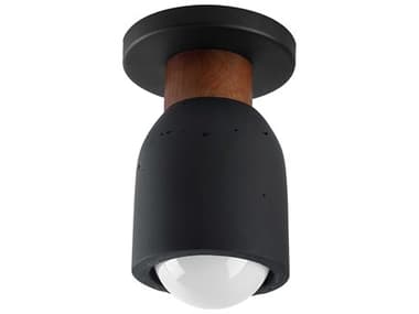 Maxim Lighting Pompeii 1-Light Lava Black Cylinder Flush Mount MX10629LVBK