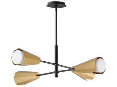 Maxim Lighting Rizzo 4-Light Black Antique Brass Chandelier MX10815SWBKAB