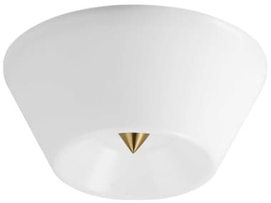 Maxim Lighting Tack 1-Light Natural Aged Brass White Flush Mount MX11150WTNAB