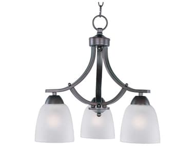 Maxim Lighting Axis 18" Wide 3-Light Oil Rubbed Bronze Glass Bell Chandelier MX11223FTOI