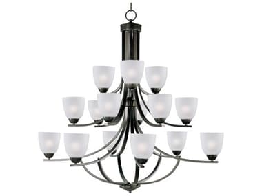 Maxim Lighting Axis 43" Wide 15-Light Oil Rubbed Bronze Glass Bell Tiered Chandelier MX11228FTOI