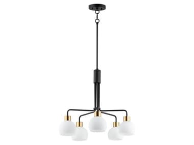 Maxim Lighting Coraline 5-Light Bronze Rupert Black Glass Chandelier MX11277SWBZSBR