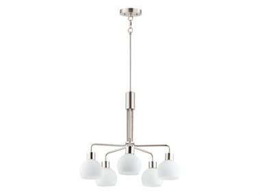 Maxim Lighting Coraline 5-Light Satin Nickel Glass Chandelier MX11277SWSN