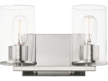 Maxim Lighting Sleek 12" Wide 2-Light Satin Nickel Glass Vanity Light MX11842CDSN