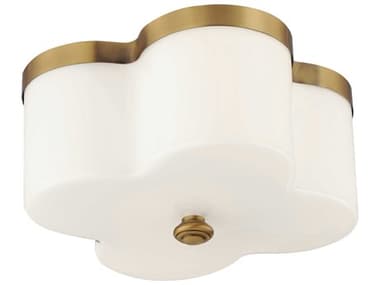 Maxim Lighting Clover 2-Light Natural Aged Brass Flush Mount MX12240WTNAB