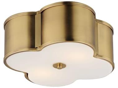 Maxim Lighting Clover 2-Light Natural Aged Brass Flush Mount MX12247WTNAB