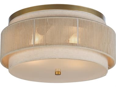 Maxim Lighting Seacliff 2-Light Natural Aged Brass Round Flush Mount MX12810OFNAB