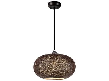 Maxim Lighting Bali 15" 1-Light Chocolate Brown Dome Round Pendant MX14402CHWT