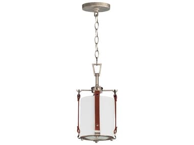 Maxim Lighting Sausalito 7" 1-Light Weathered Zinc Brown Suede Glass Cylinder Mini Pendant MX16132FTWZBSD