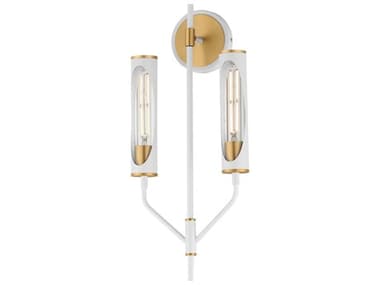 Maxim Lighting Regent 2-Light Light French Gray Natural Aged Brass Wall Sconce MX16170CLLFGNAB