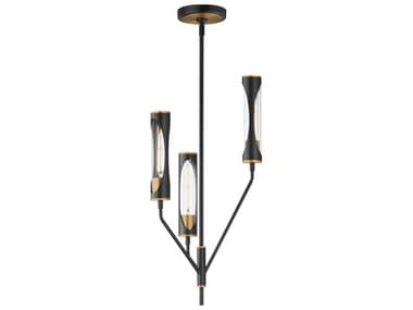 Maxim Lighting Regent 3-Light Black Antique Brass Cylinder Pendant MX16173CLBKAB