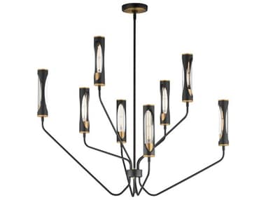 Maxim Lighting Regent 8-Light Black Antique Brass Cylinder Chandelier MX16178CLBKAB