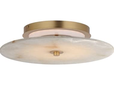 Maxim Lighting Quarry 1-Light Natural Aged Brass Round Flush Mount MX18202WANAB