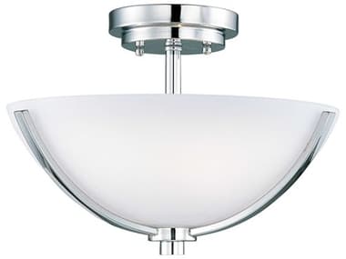 Maxim Lighting Rocco 14" 3-Light Polished Chrome Glass Bowl Semi Flush Mount MX20021SWPC