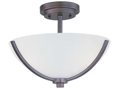 Maxim Lighting Deven 14" 3-Light Oil Rubbed Bronze Glass Bowl Semi Flush Mount MX20031SWOI