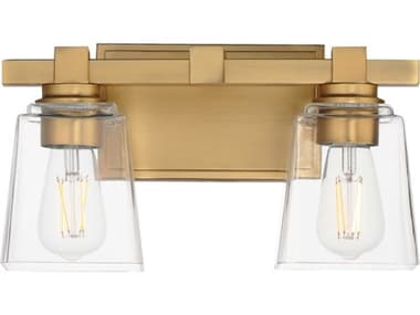 Maxim Lighting Cubos 2-Light Natural Aged Brass Vanity Light MX21382CLNAB